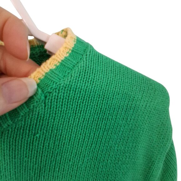 Lilly Pulitzer vintage sweater womens Small cotton green argyle preppy - Picture 4 of 6